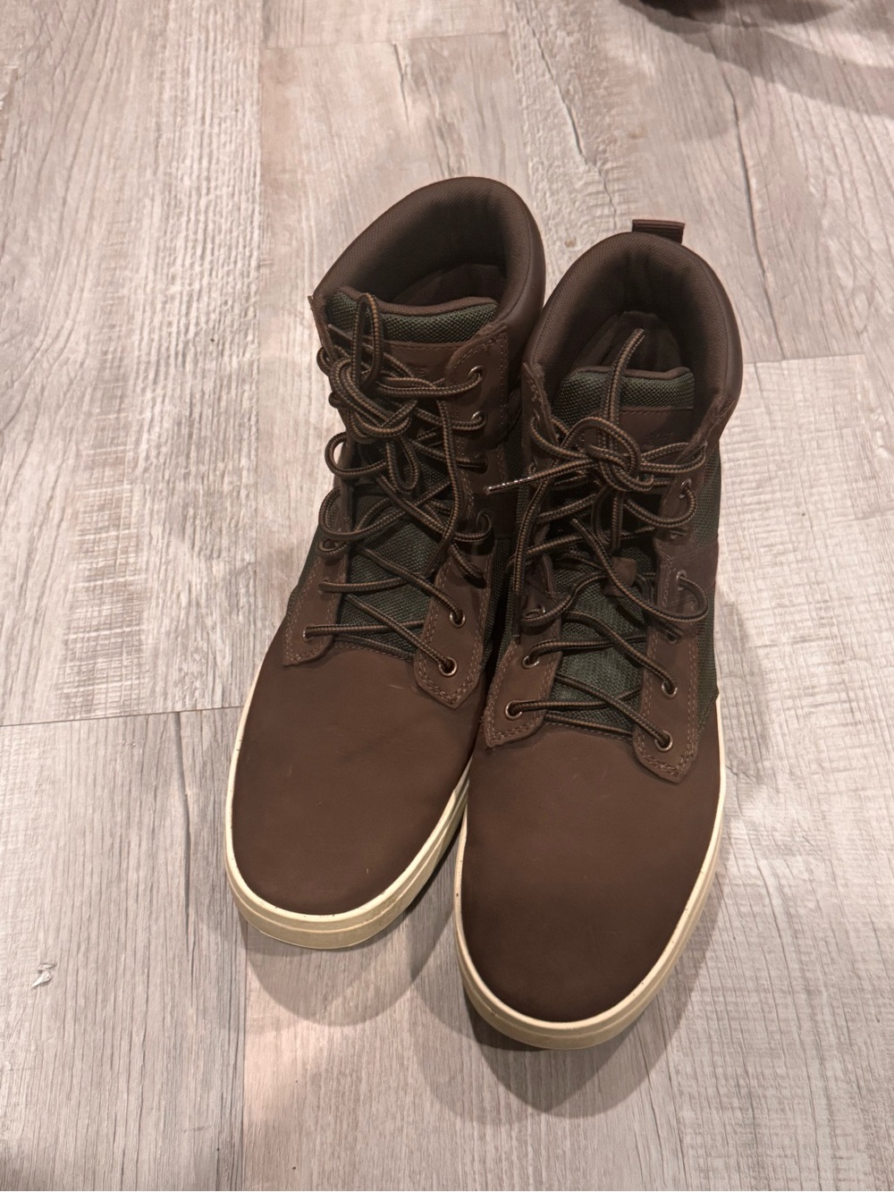 Timberland Brown High-Top Lace-Up sneakers with Cream Soles